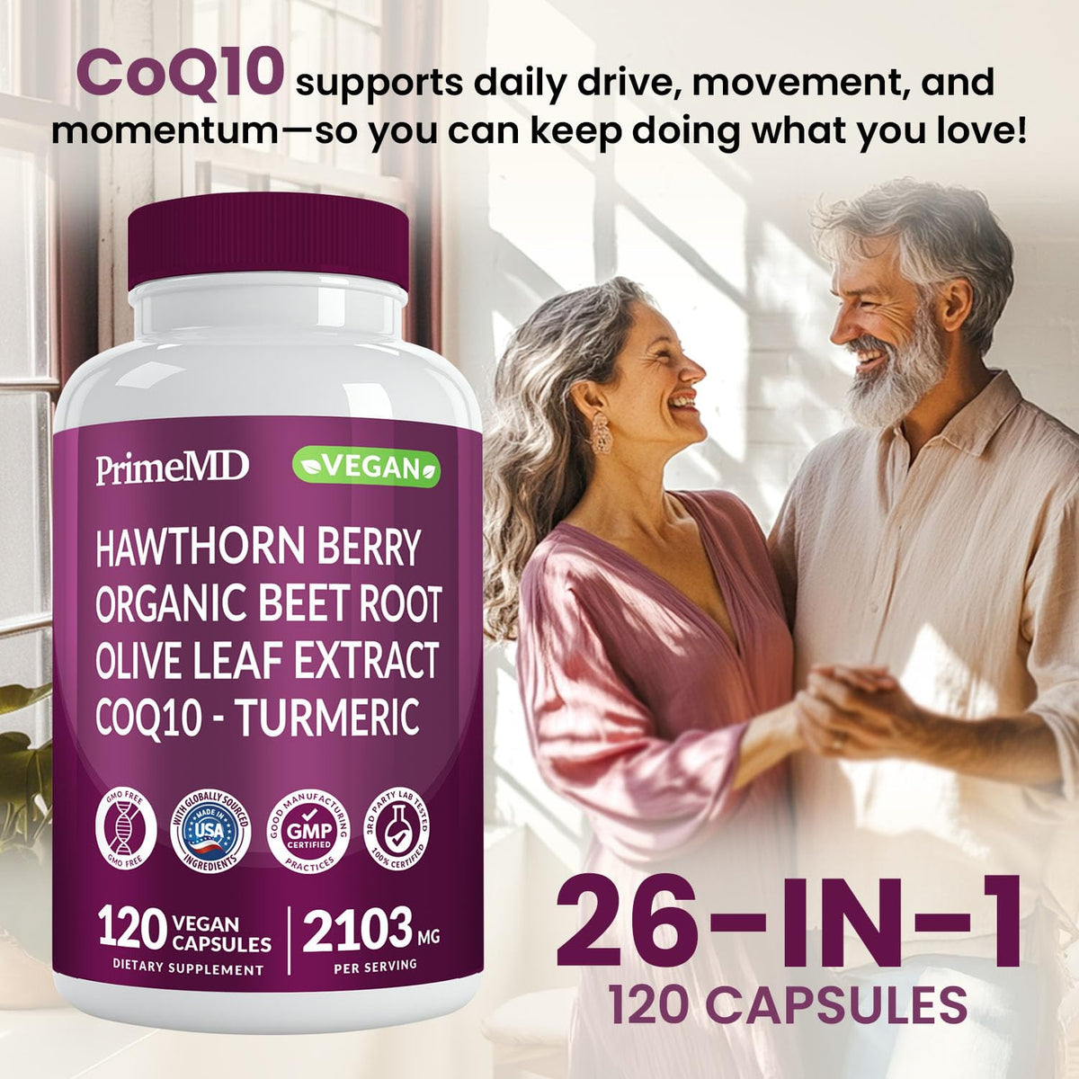 120 Caps Beet Root & CoQ10 Nitric Oxide Support M25607