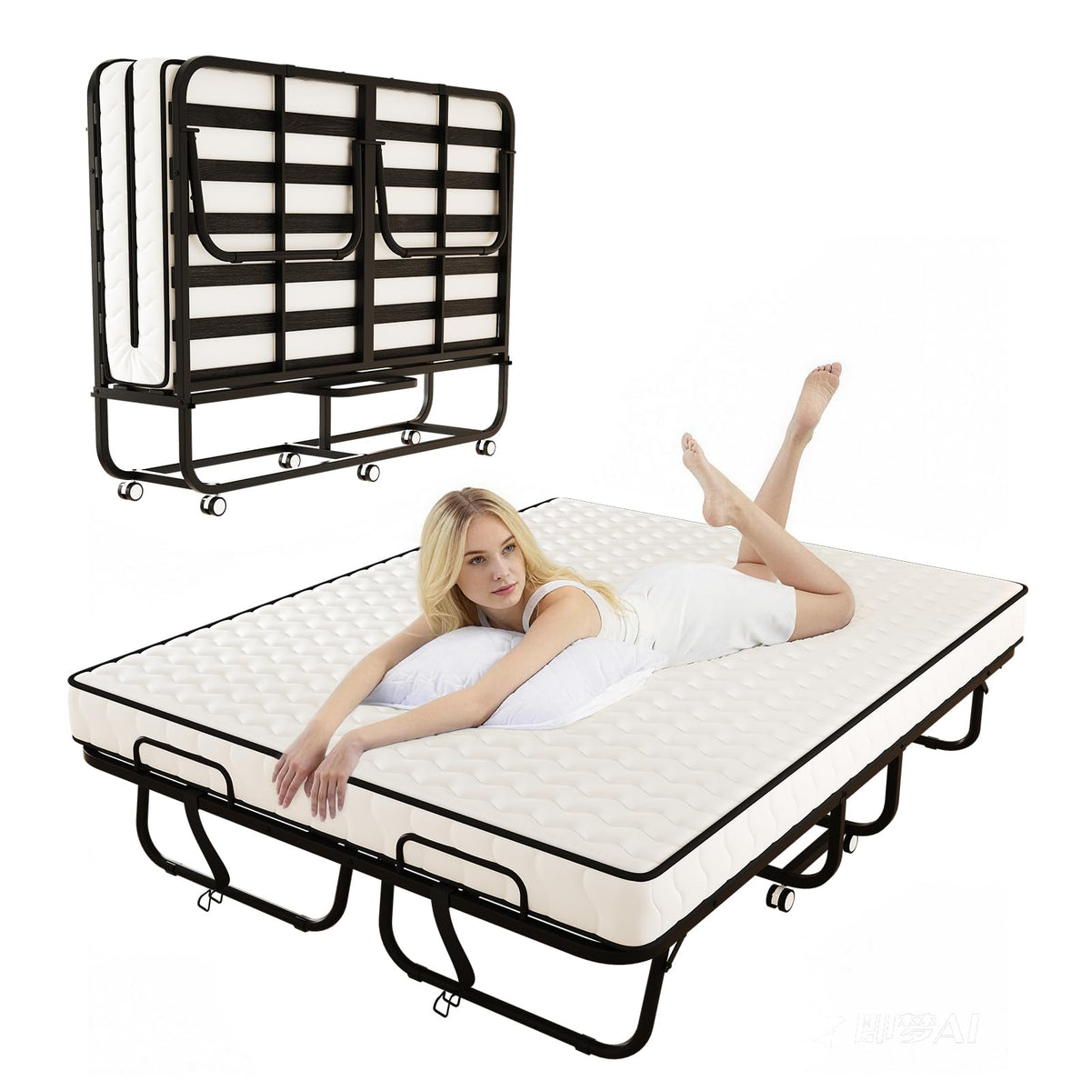 Full Size Folding Bed with 5" Memory Foam Mattress S246
