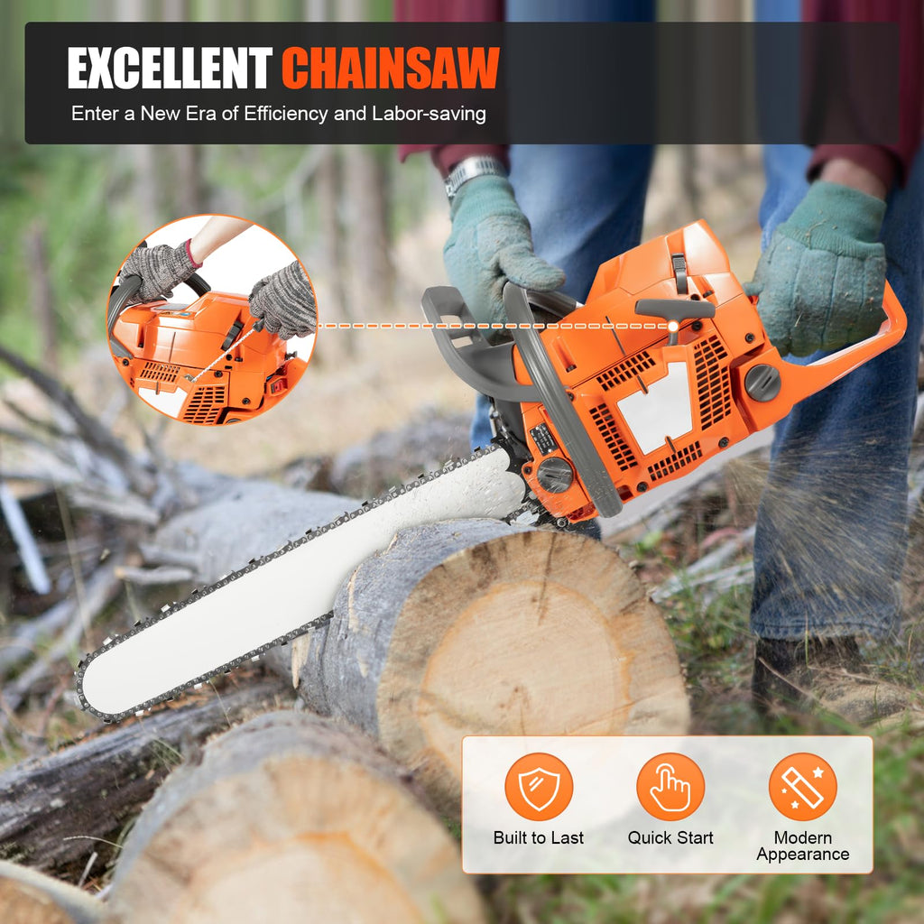 71.8CC 24inch 2-Stroke Gas Chainsaw E5357