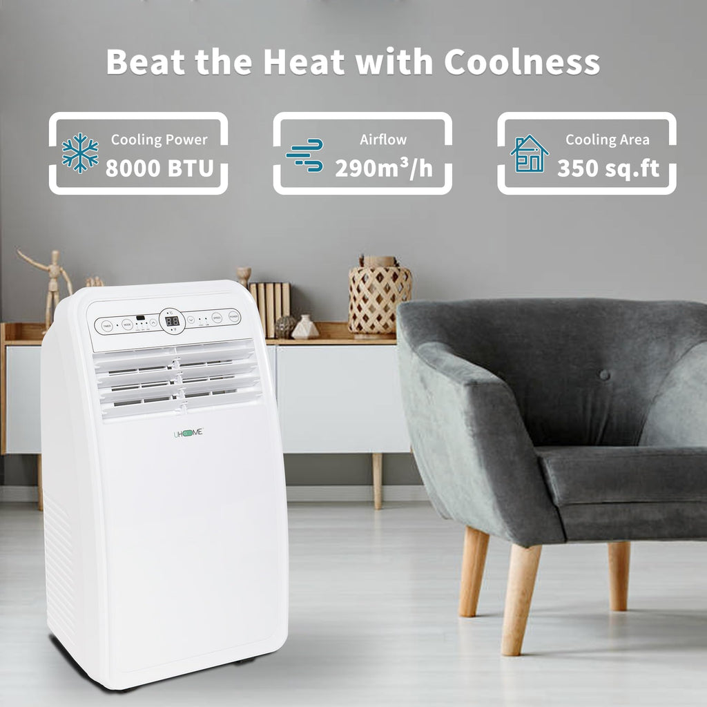 8000 BTU White Portable Air Conditioner J844424