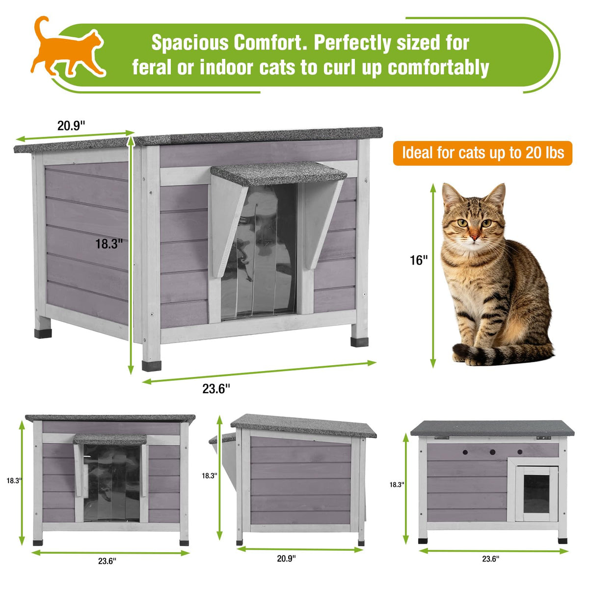 Outdoor Cat House with Insulated Liner Z4281