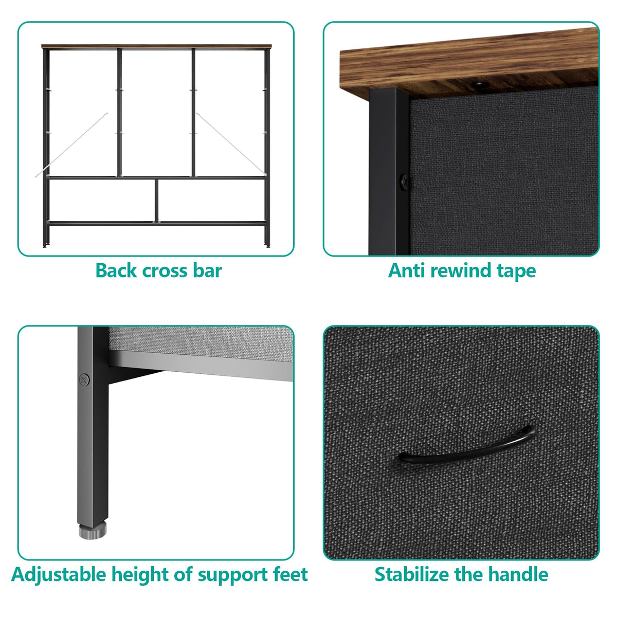 Black 9 Drawer Dresser G18440
