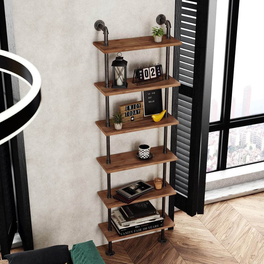 Industrial Pipe 6 Tier Bookshelf X52013