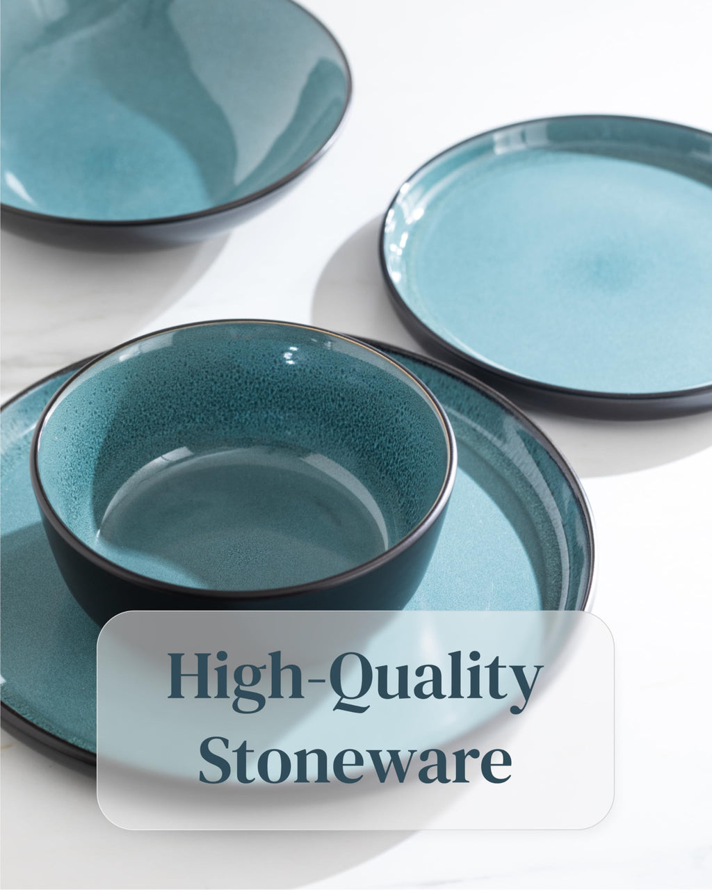 Stoneware Cereal Bowls Set of 4, 27 oz Ceramic Soup Bowl Y304