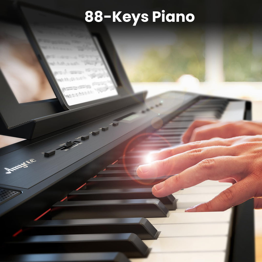 88 Keys Weighted Hammer Portable Electric Keyboard Piano with Stand S171327