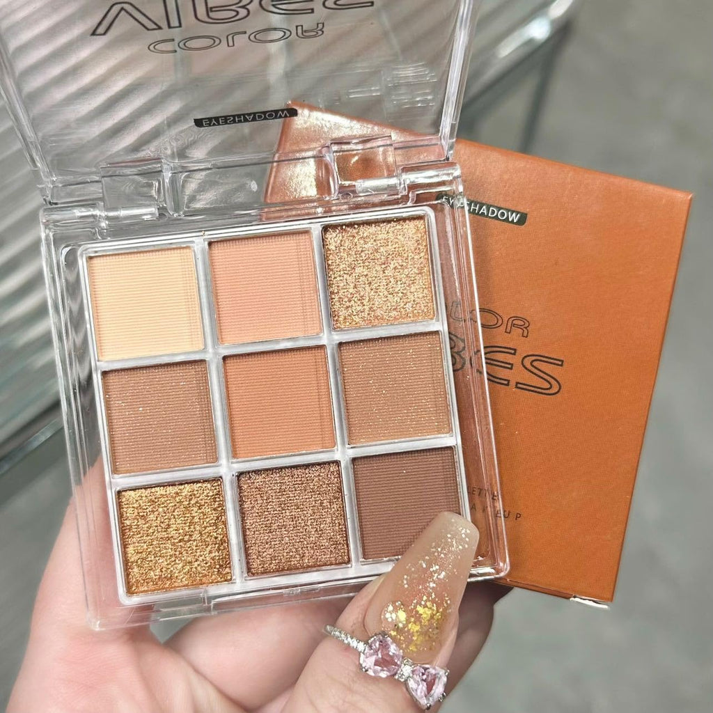 Golden Caramel 9 Warm Bronze & Nude Brown Eyeshadow Palette Matte & Metallic V89343