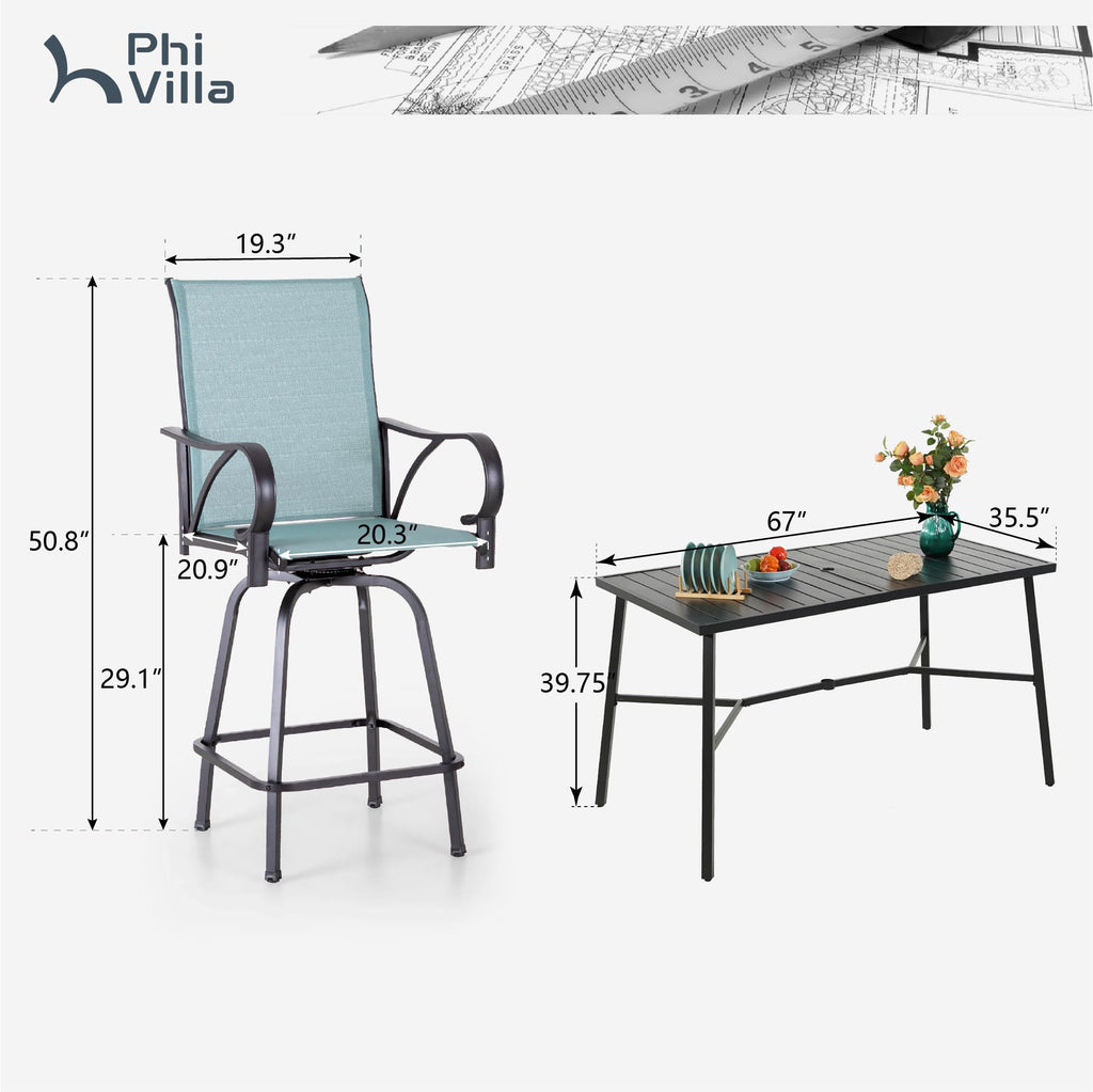 7 Piece Bar Height Patio Dining Set Q970