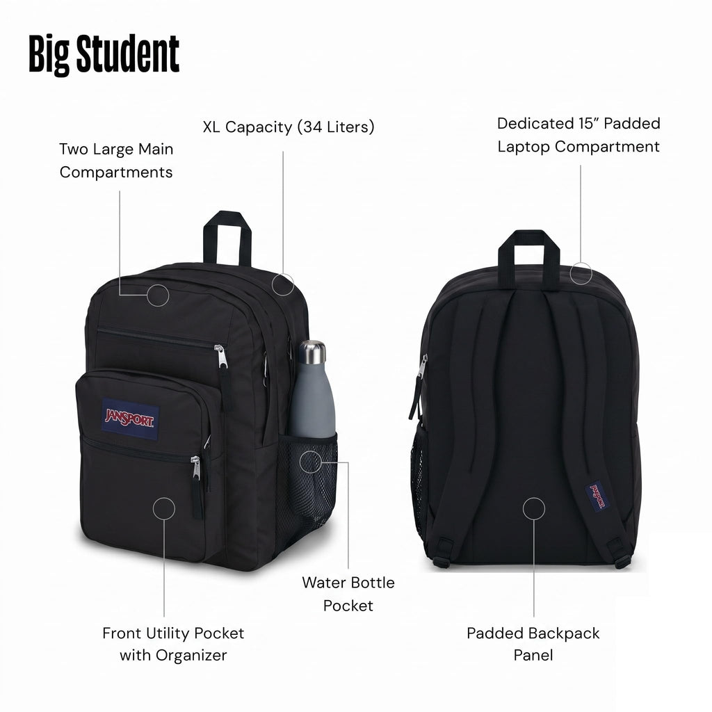 Laptop Backpack with 2 Compartments Black T101