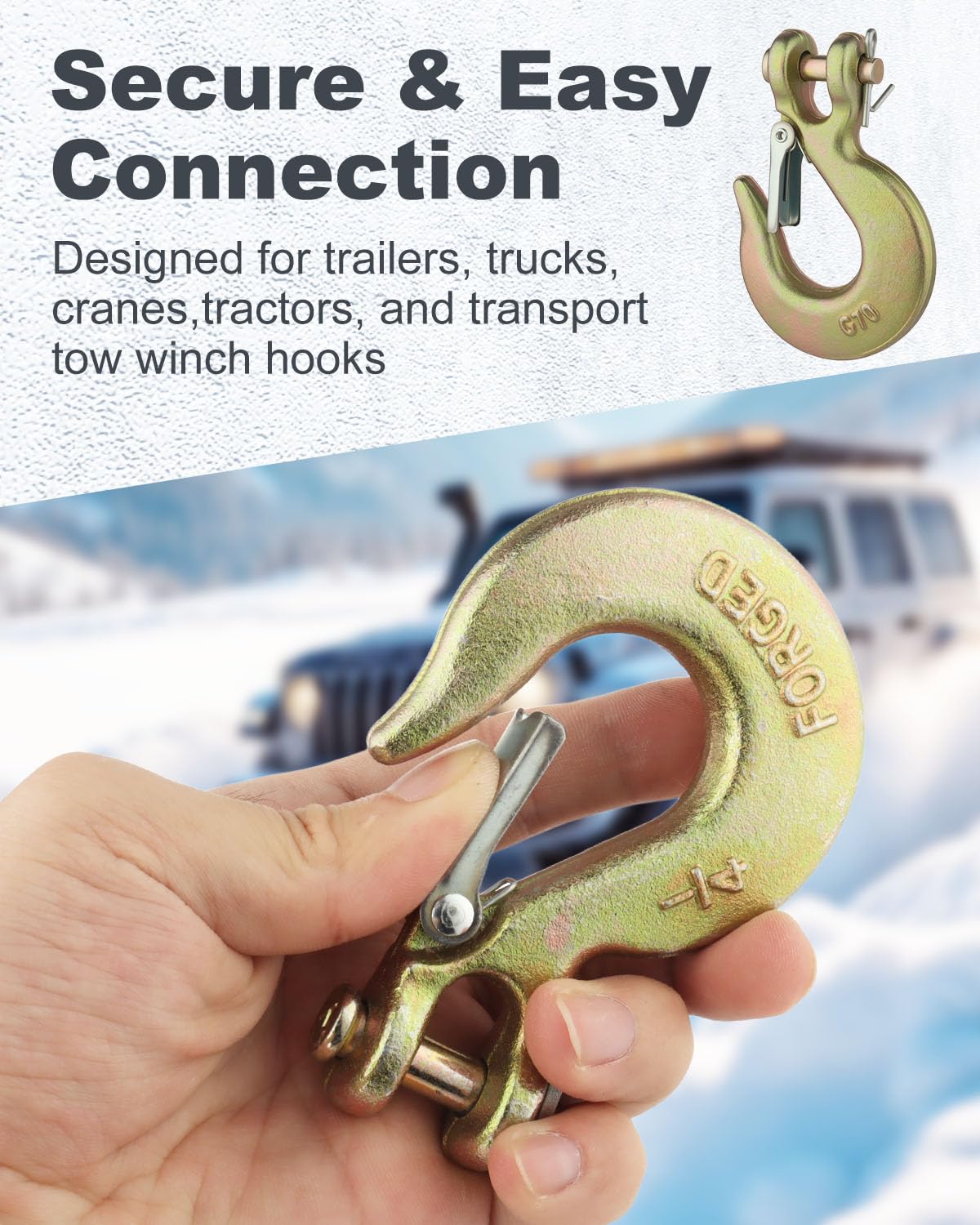 3/8" Clevis Slip Hook with Safety Latch Grade 70 T37915