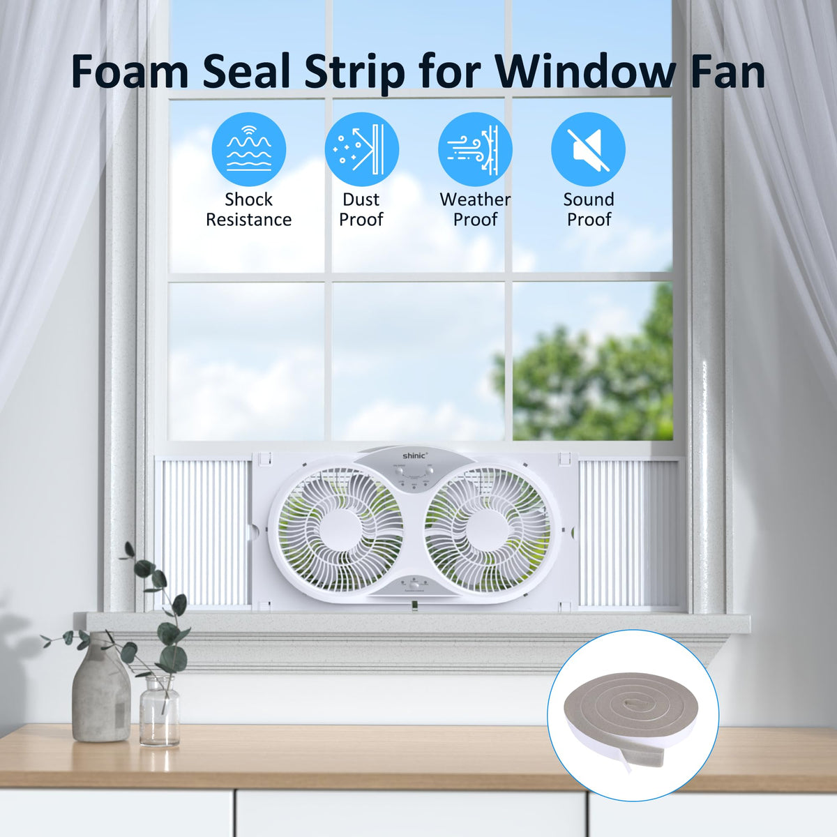 9" Twin Window Fan with Remote C1655