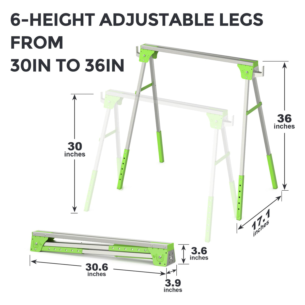 2 Pack Folding Adjustable Saw Horses X868
