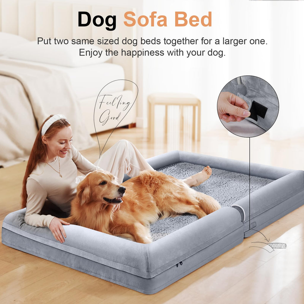 Light Grey 36 x 27 Inch Orthopedic Dog Bed R59789