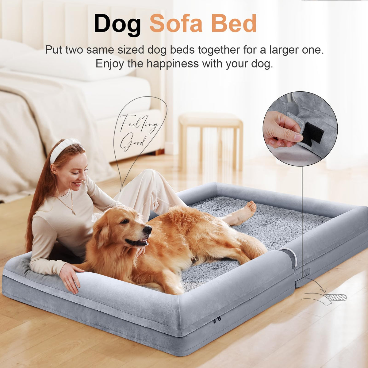 Light Grey 36 x 27 Inch Orthopedic Dog Bed R59789