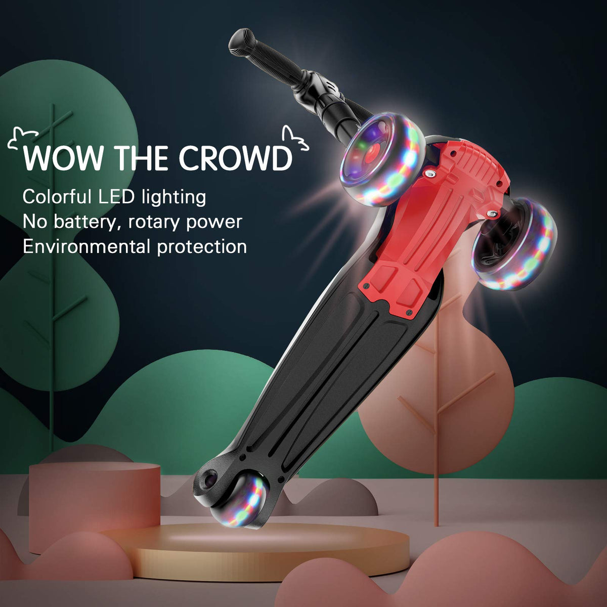 3 Wheels Scooter with Adjustable Height & LED Light V28911