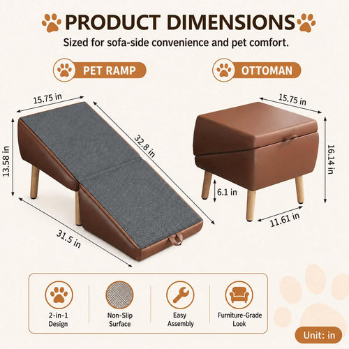 16" H Foldable Wooden Pet Stairs Z461