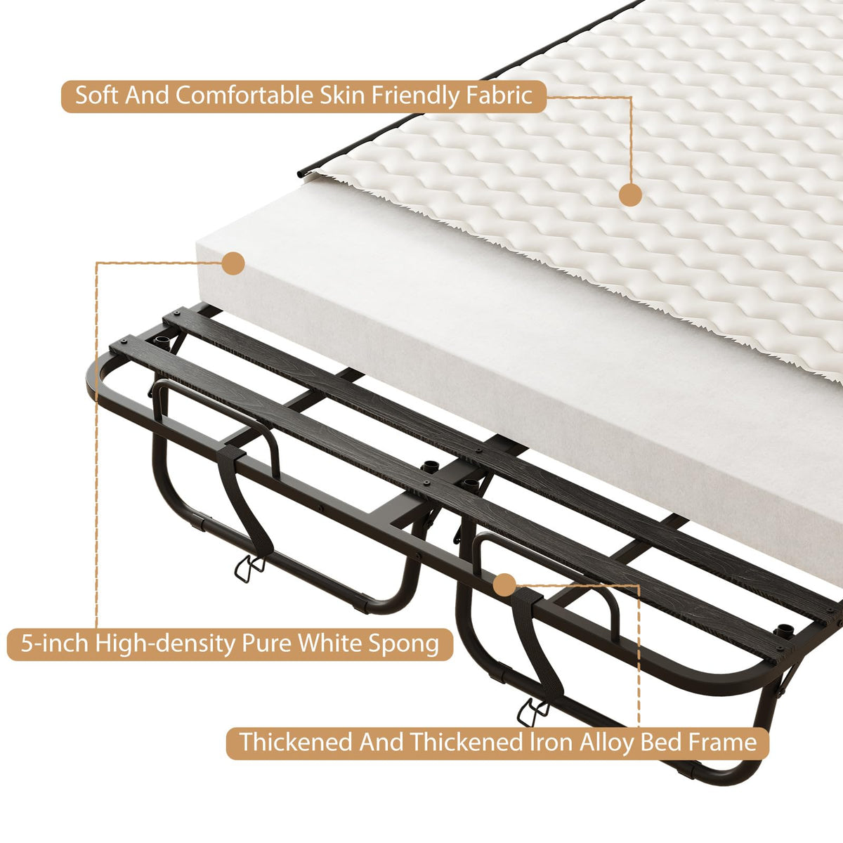 Full Size Folding Bed with 5" Memory Foam Mattress S246