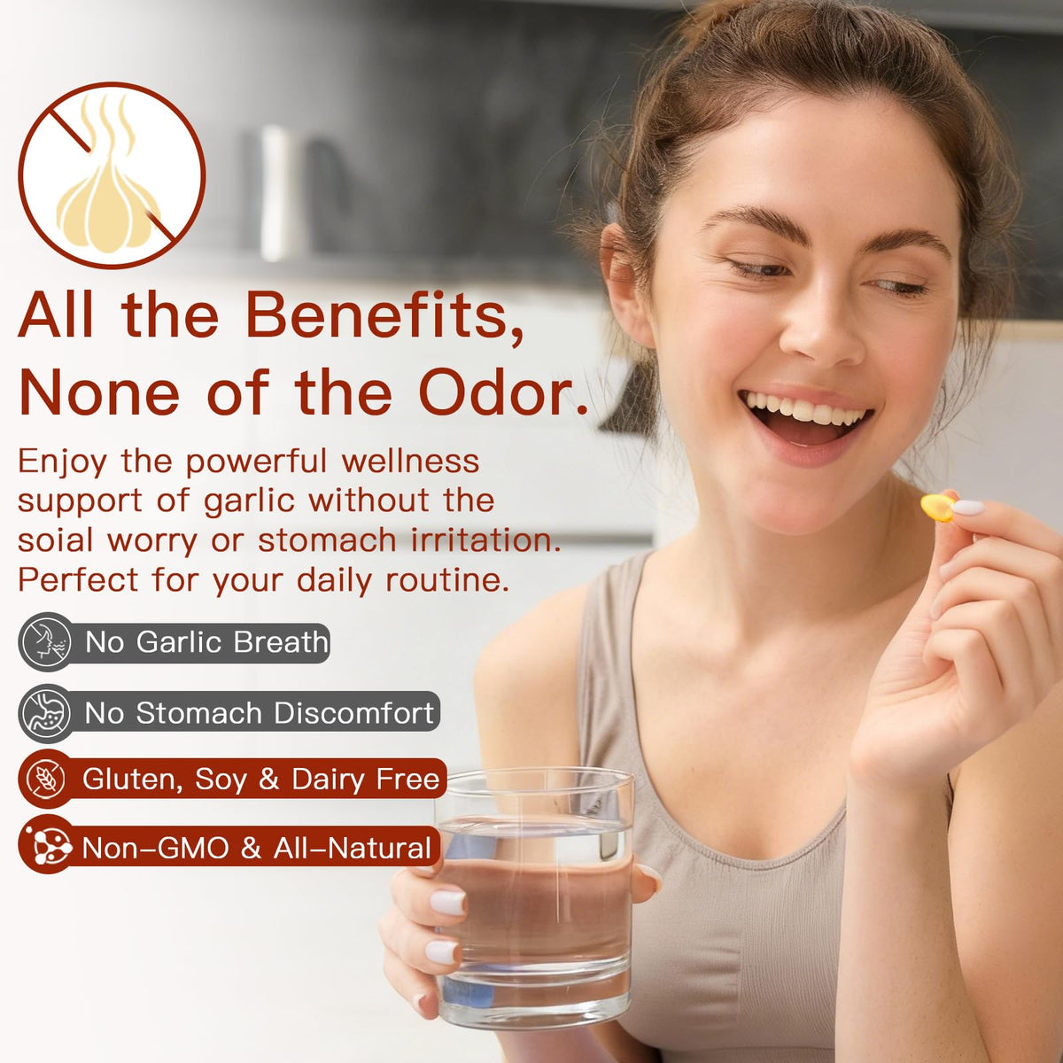 Odorless Organic Garlic Capsules 300 Softgels U49254
