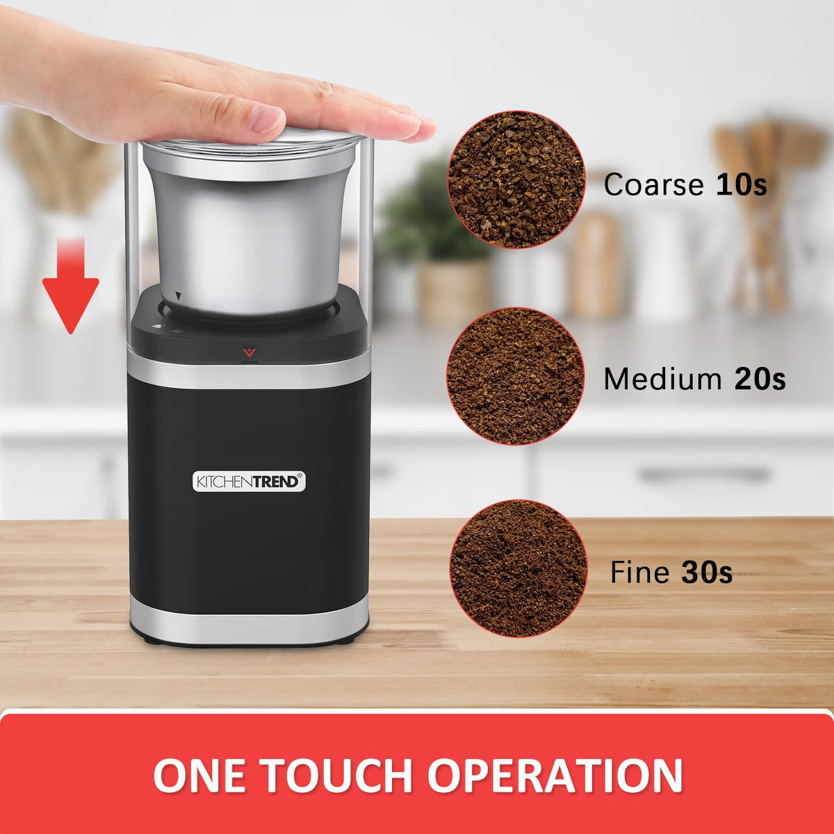 Electric Coffee Bean Grinder with Removable Stainless Steel Bowl Q808