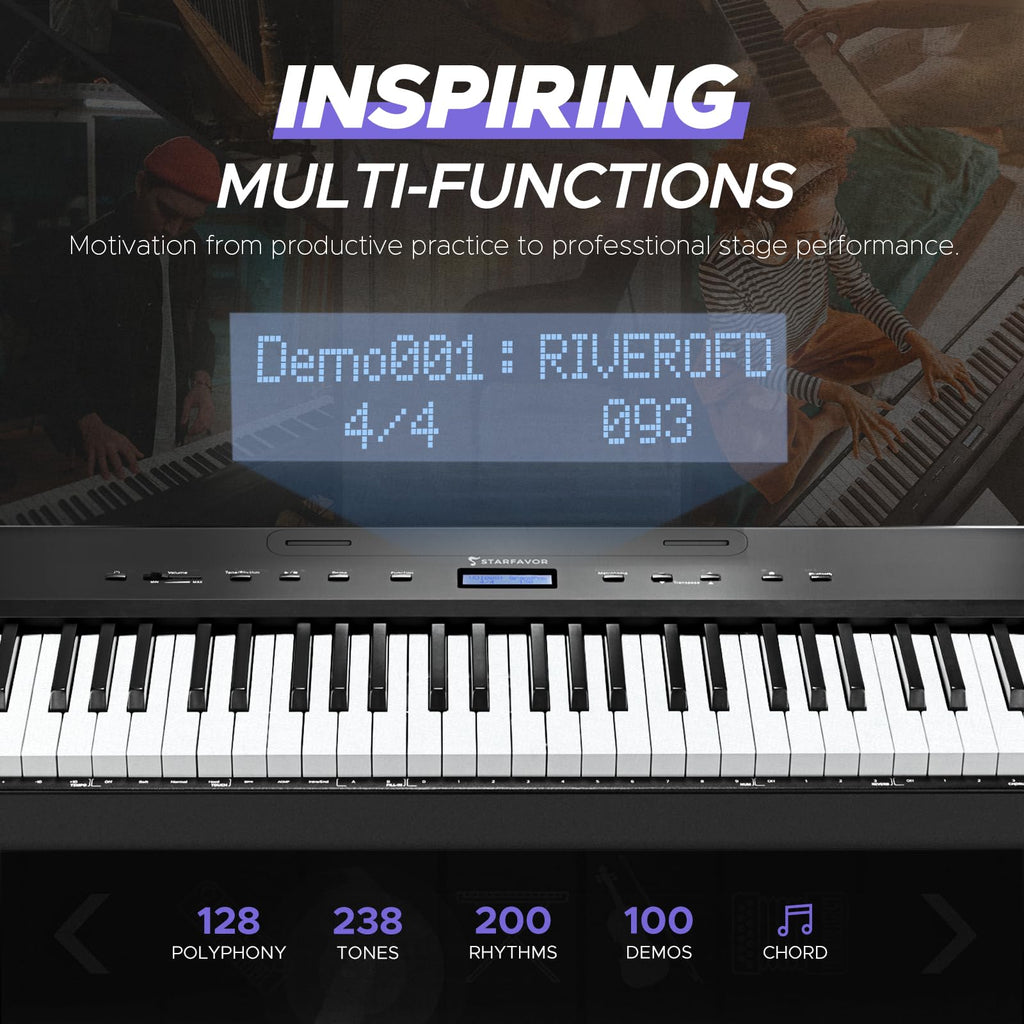 88 Key Full-Weighted Digital Piano with Triple Pedal W9090