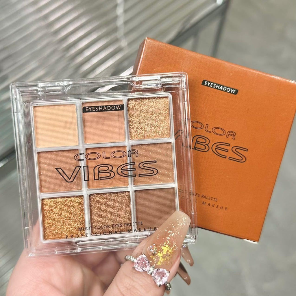 Golden Caramel 9 Warm Bronze & Nude Brown Eyeshadow Palette Matte & Metallic V89343
