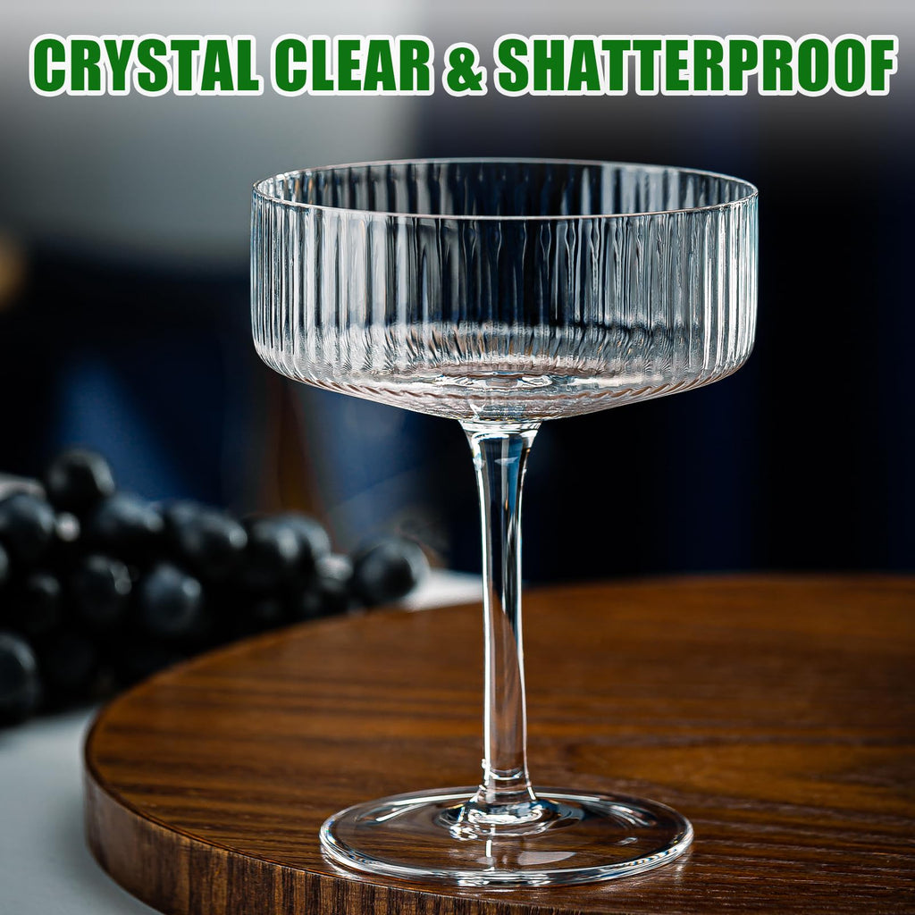 12 Pcs 10oz Acrylic Stem Cocktail Glassware Set R462012