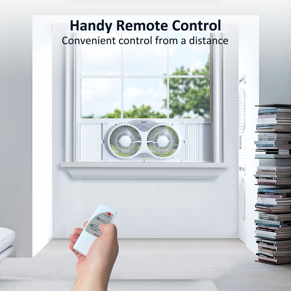 9" Twin Window Fan with Remote C1655