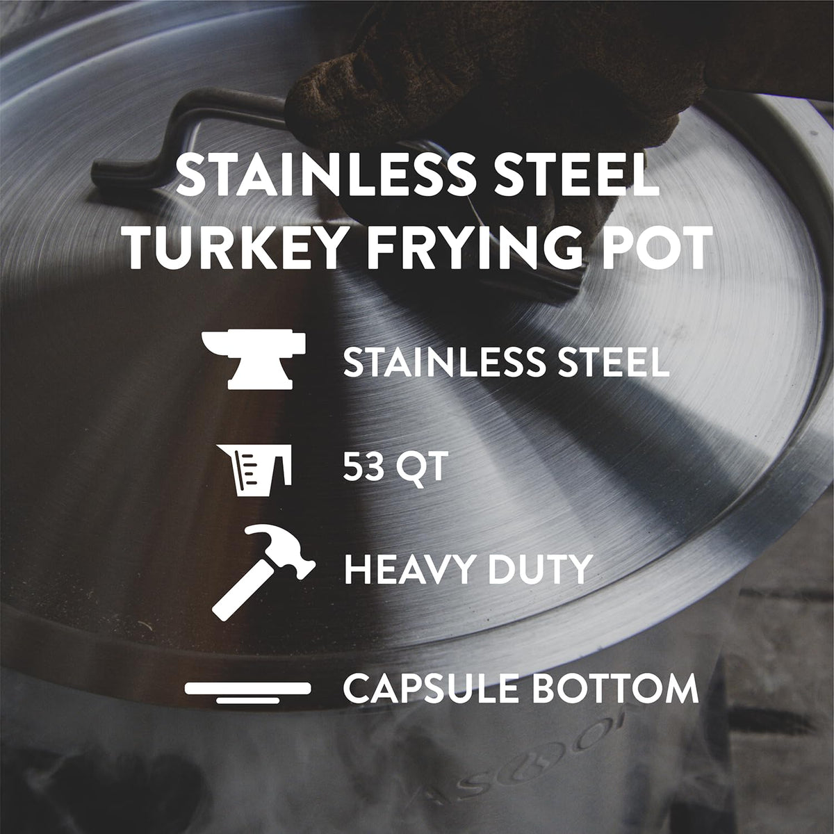Stainless Steel 53qt Stockpot with Basket and Lid D88523