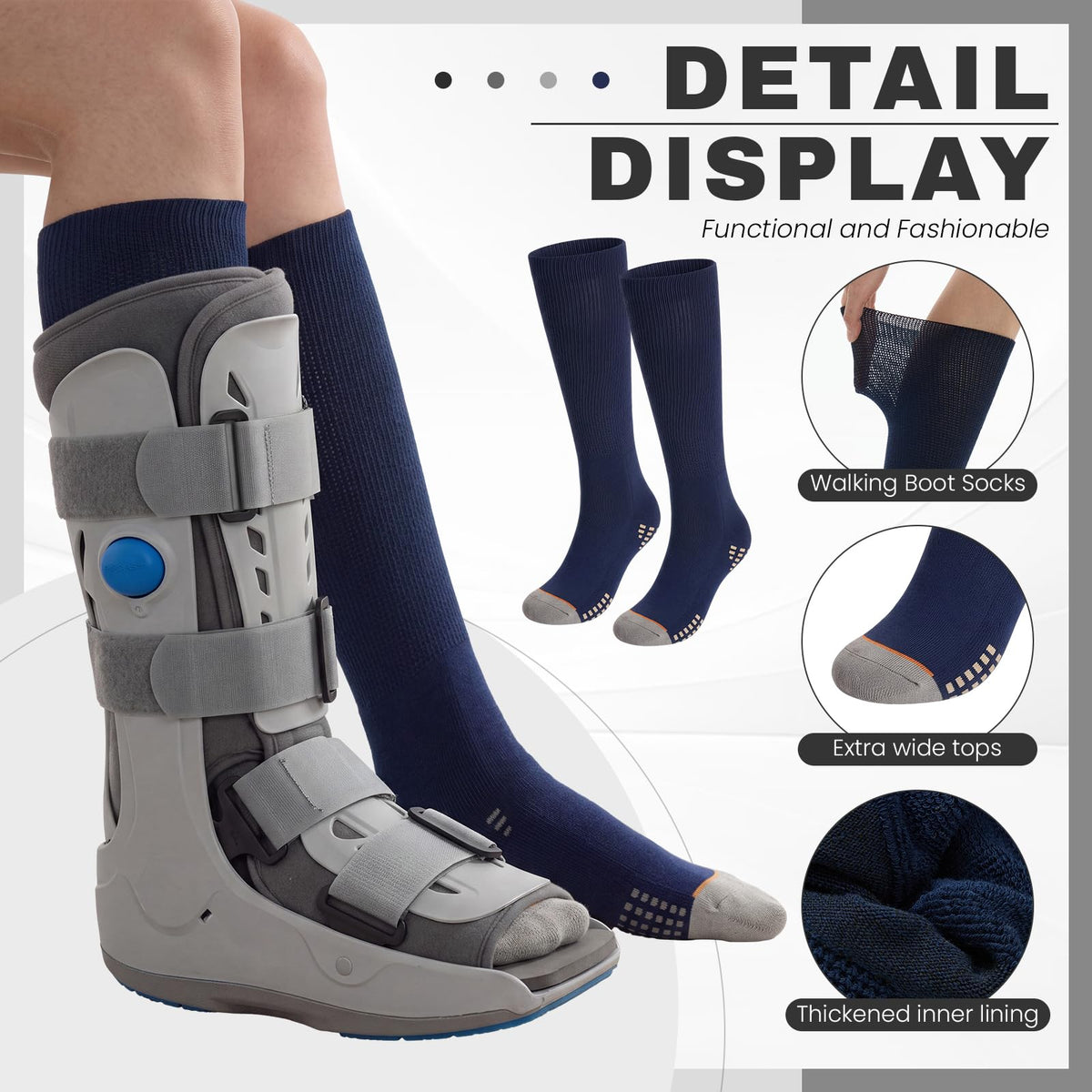 4 Pairs Walking Boot Socks W9264