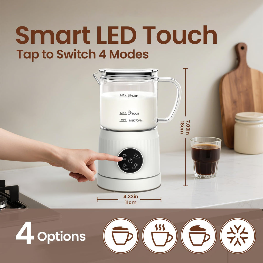 4-in-1 Electric Milk Frother and Steamer 13.52oz X7558