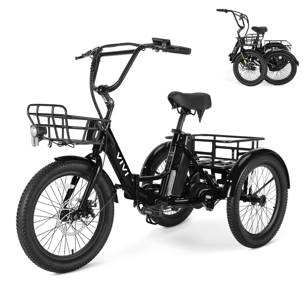 20'' Folding Electric Trike 750W 3-Wheel Bike with Removable Battery O774