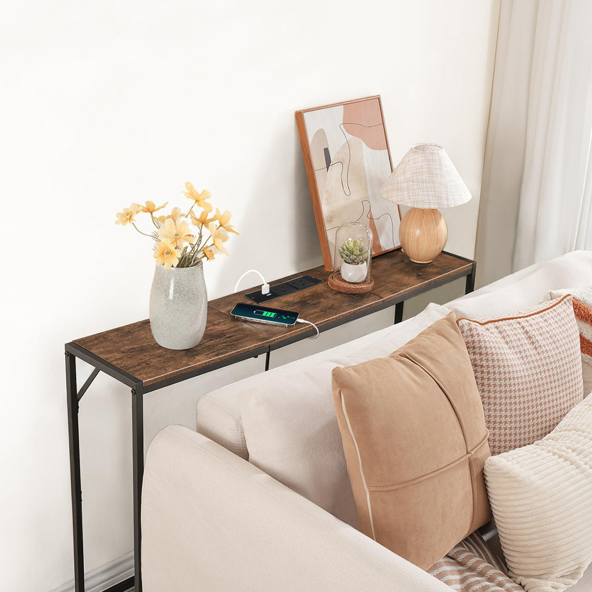 Narrow Sofa Table with Power Station F634533