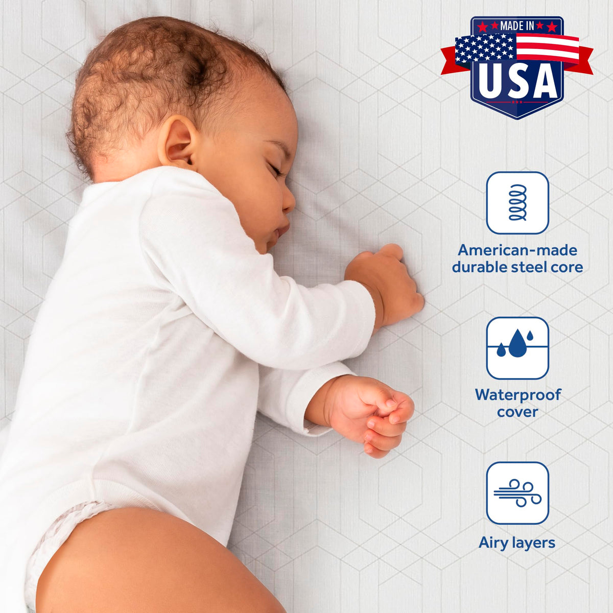 Infant & Toddler Crib Mattress, 204 Coils, Waterproof Breathable S66857