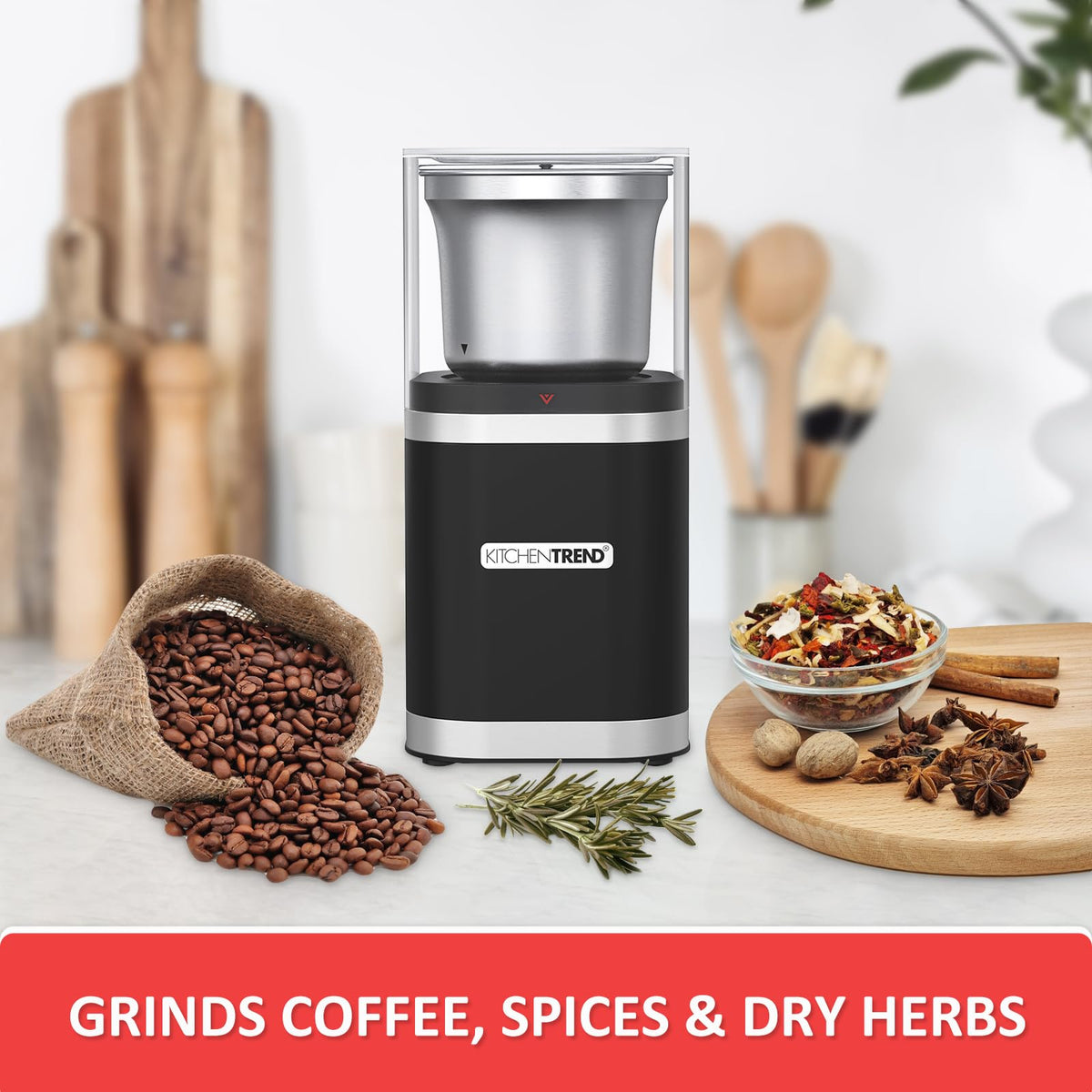 Electric Coffee Bean Grinder with Removable Stainless Steel Bowl Q808