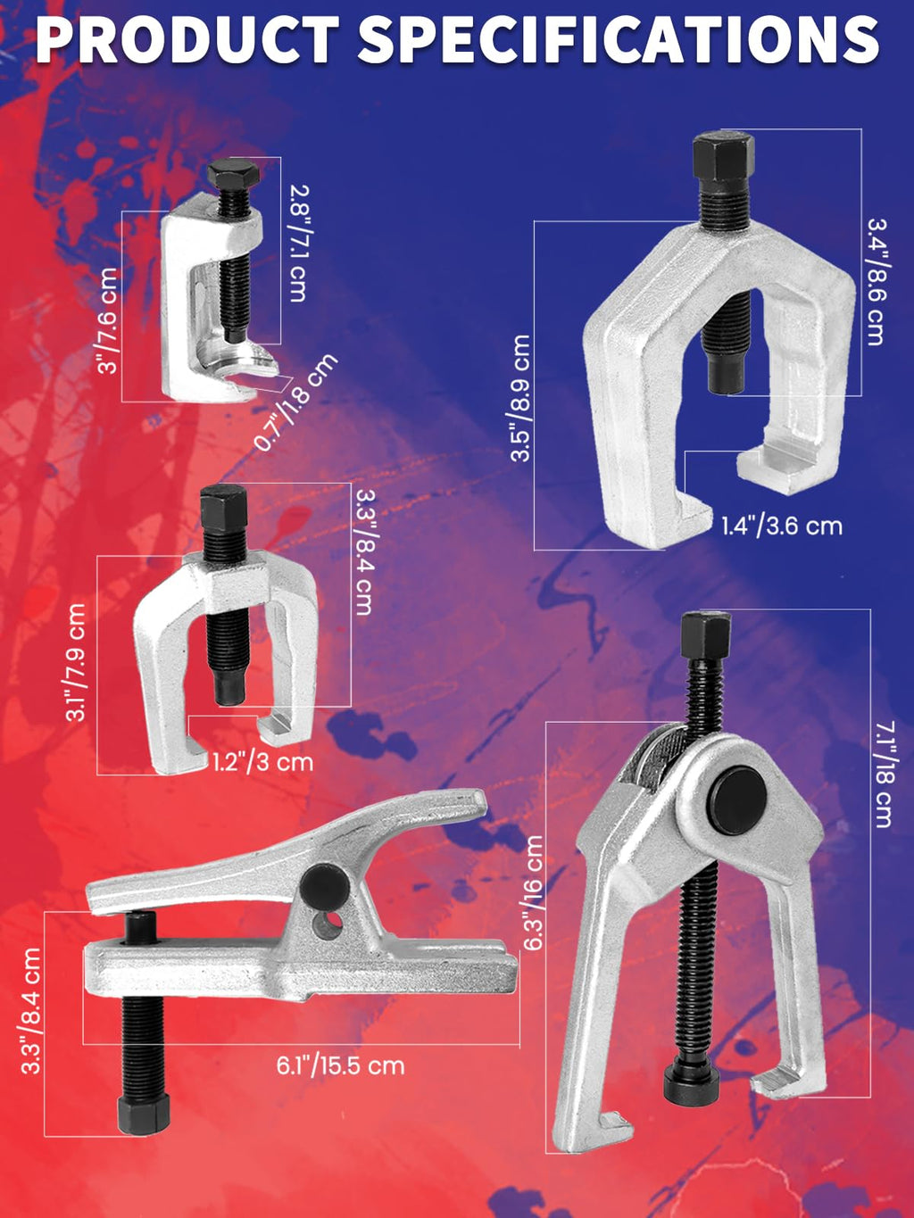 5 PCS Ball Joint Separator Front End Service Tool Kit C358