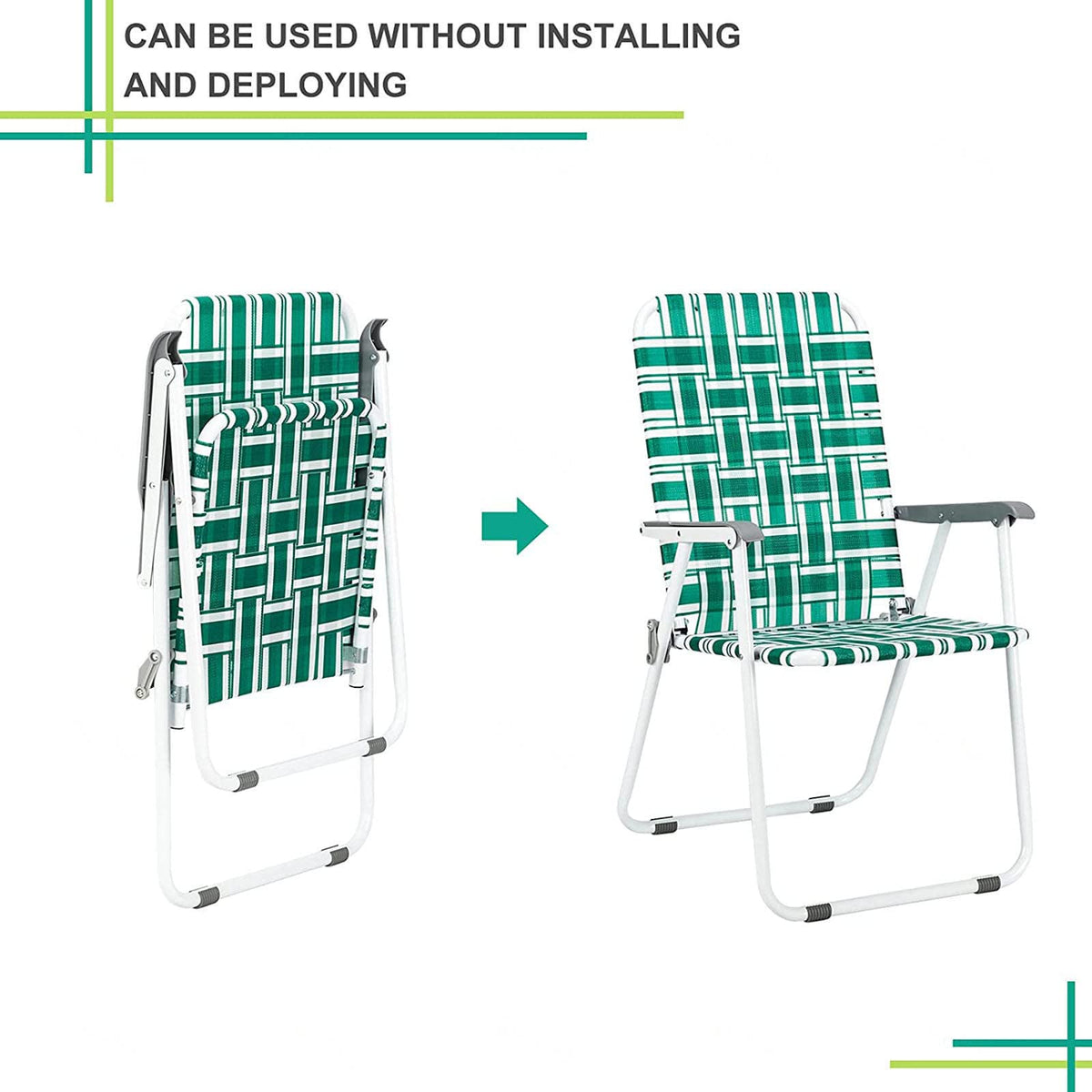 Folding Webbing Chair Set, 2 Pack P567