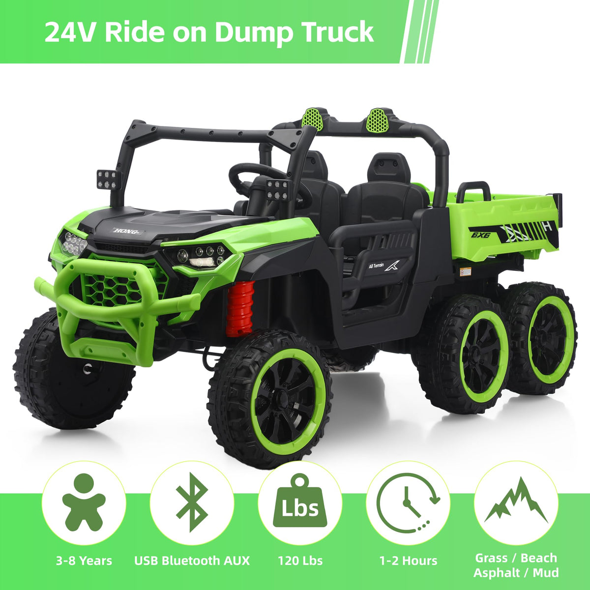 24V 2 Seater Ride on Dump Truck J336077