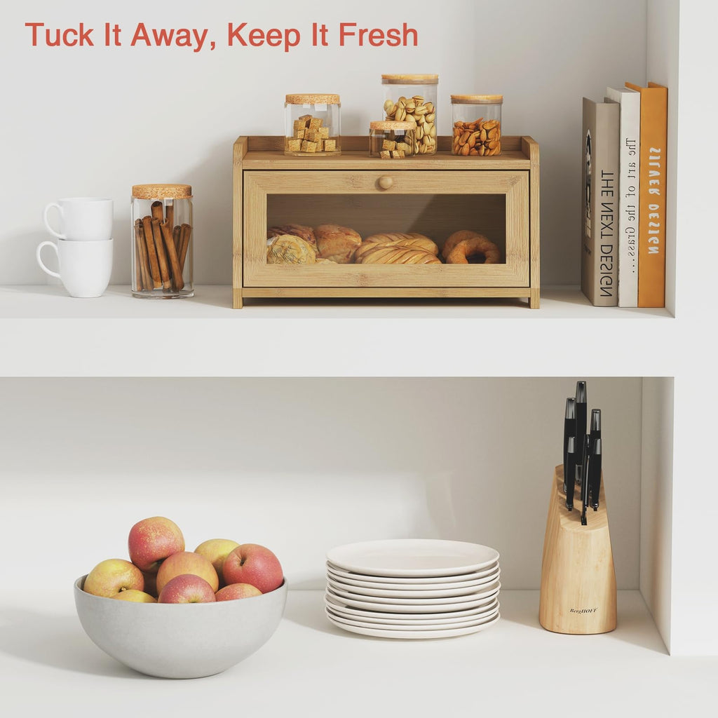 Wood Bread Box with Window Y685