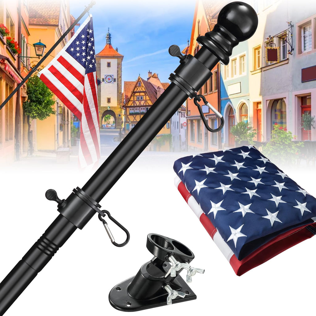 5ft Tangle Free Flag Pole Kit with 3x5 US Flag R475