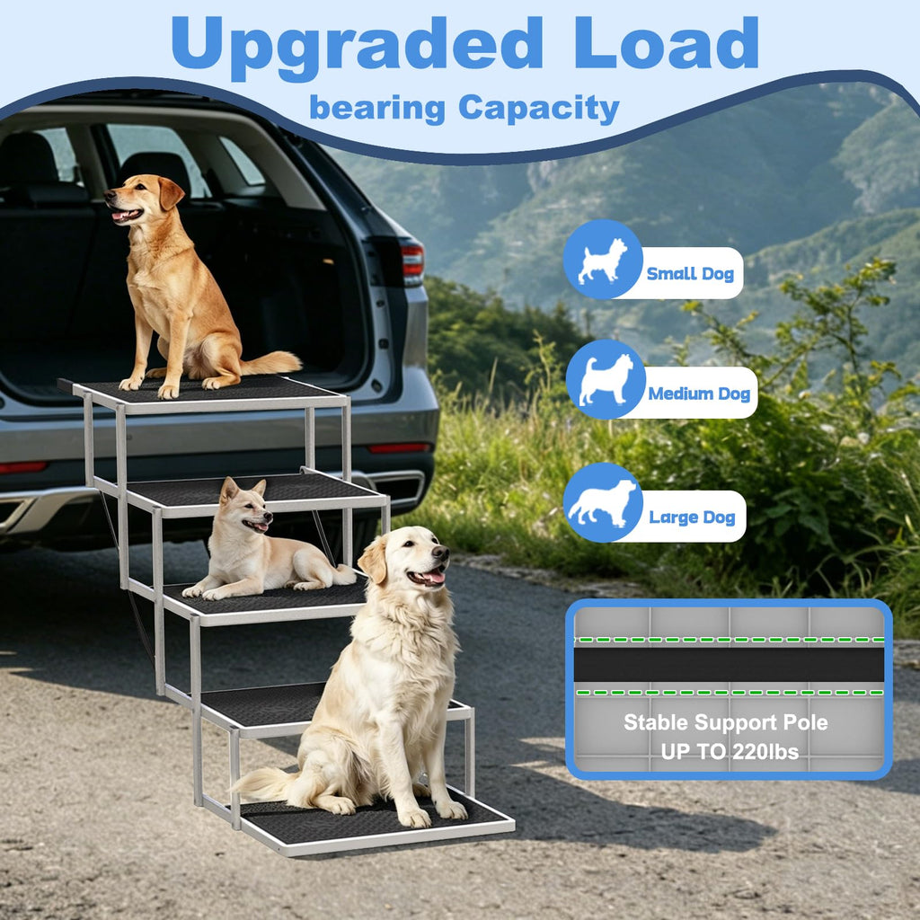 5-Step Foldable Non-Slip Plastic Dog Steps J5092