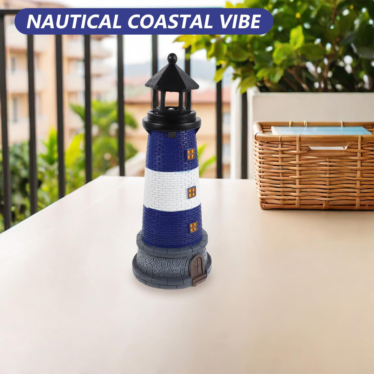 Solar Lighthouse Lamp with LED Lights V1358