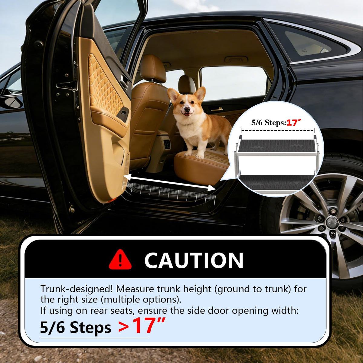 5-Step Foldable Non-Slip Plastic Dog Steps J5092