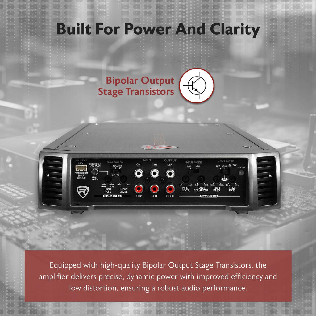 4-Channel Class A/B Car Amplifier 2400W Peak J331456