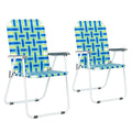 Blue Strip Set of 2 Folding Beach Chairs D83066