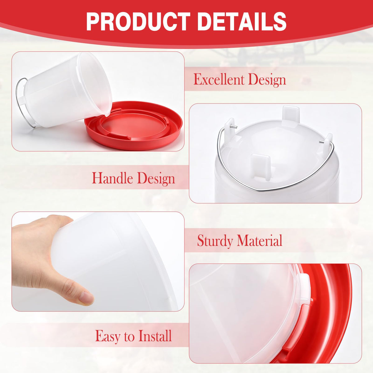 2 Pcs 2 Gallon Plastic Chicken Waterer O238341