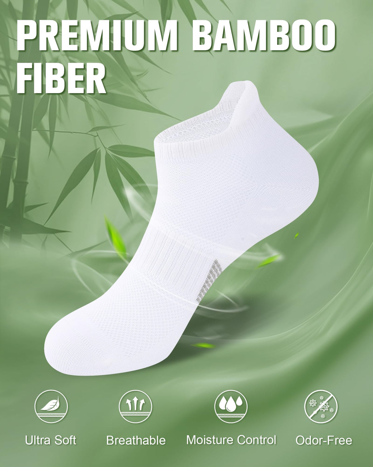 Women's Bamboo Viscose Ankle Socks, 6 Pairs R970665