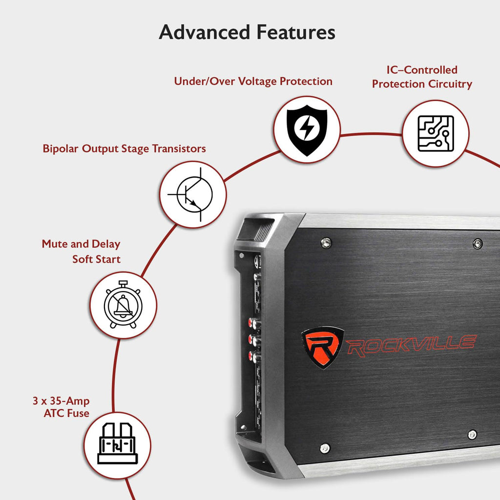 4-Channel Class A/B Car Amplifier 2400W Peak J331456