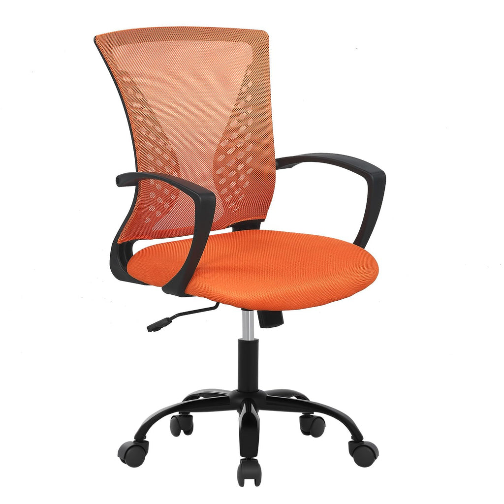 Orange Mesh Ergonomic Office Chair with Lumbar Support and Armrest V518105