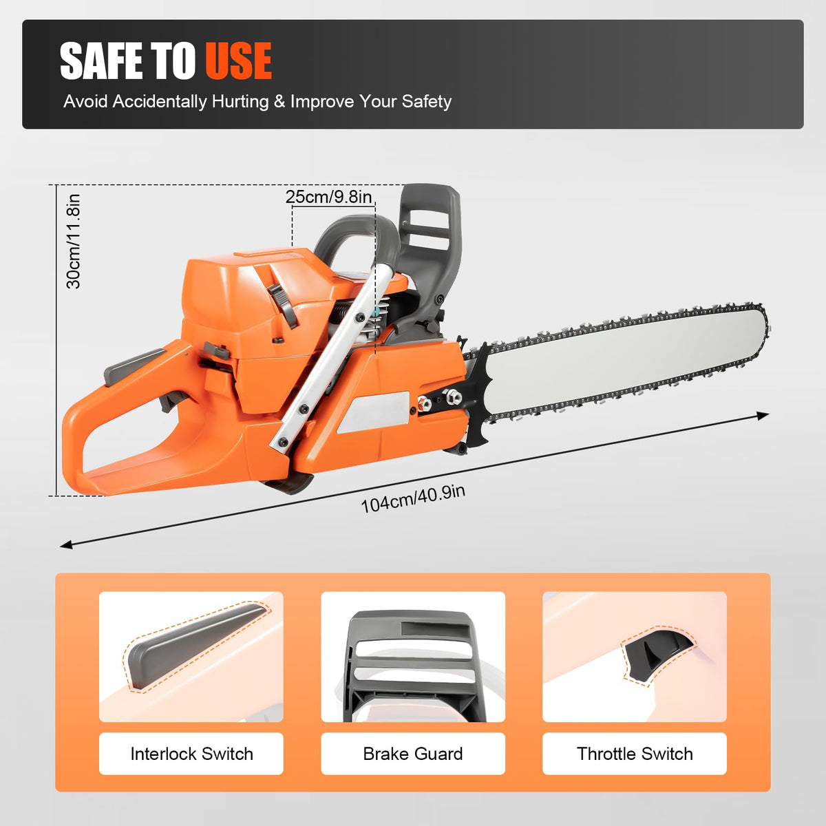 71.8CC 24inch 2-Stroke Gas Chainsaw E5357