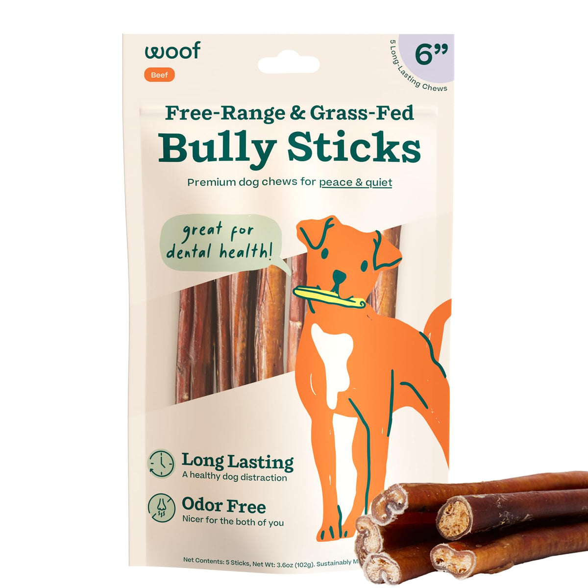6 Inch 5 Count Dog Chew Treats J435