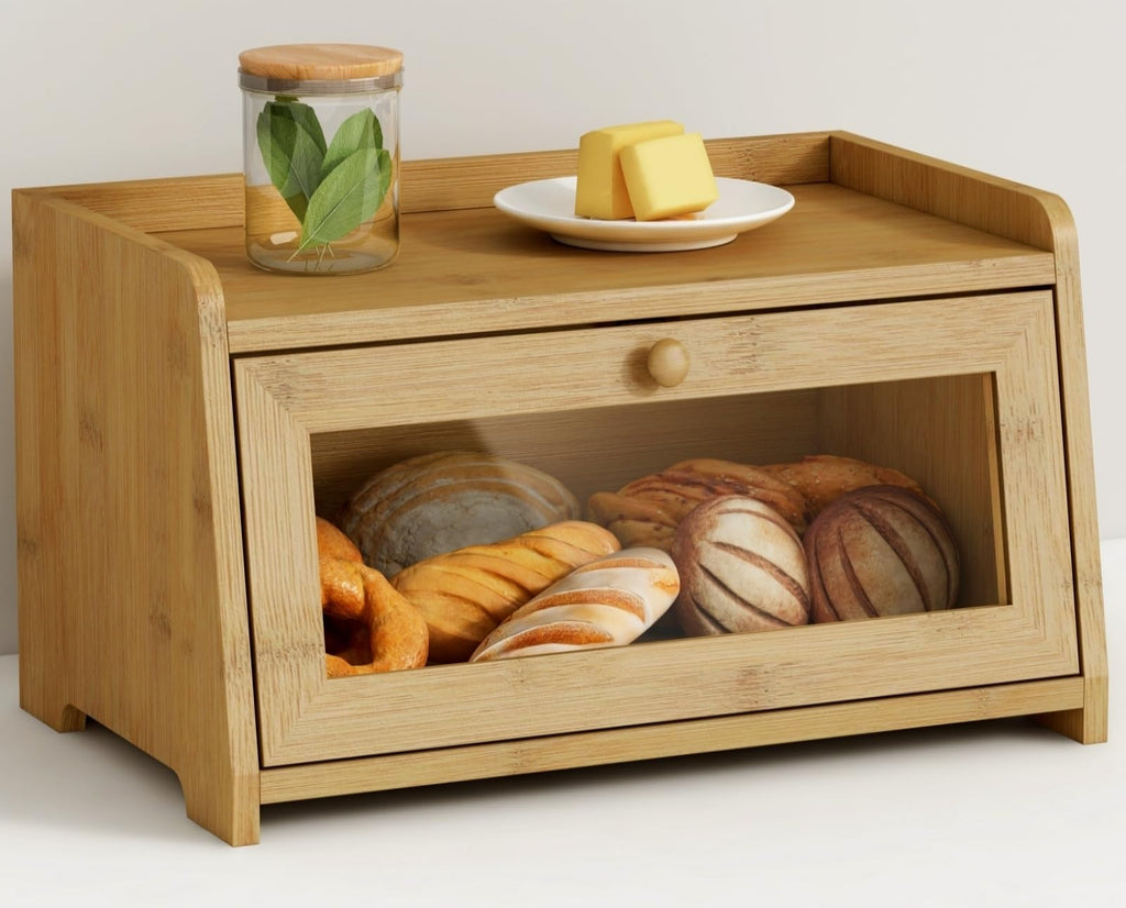Wood Bread Box with Window Y685